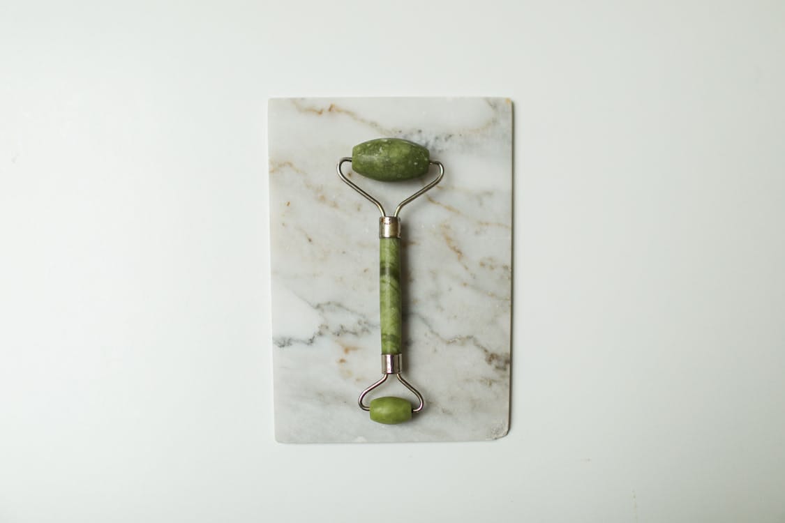 Wellness Face Massage Roller with Jade Stones Facial Massage Roller Bloom and Bliss 