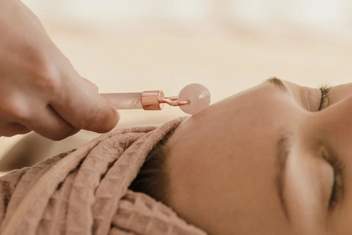 Wellness Face Massage Roller with Jade Stones Facial Massage Roller Bloom and Bliss 